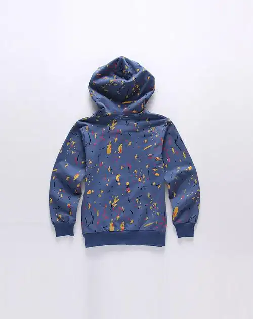 男童蓝色休闲甩帽外套