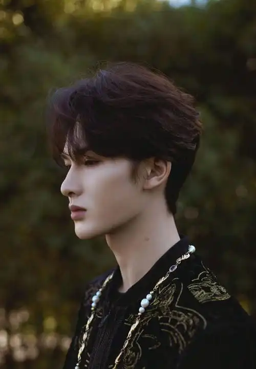 朱正廷印花西服帅气图片写真44