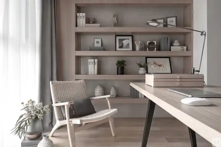 简欧书房窗帘装修效果图