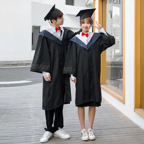 毕业礼学位服大学生男女女学院风文科理科工科军科医科学士服文科粉色