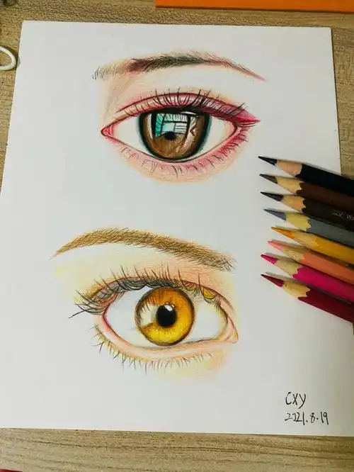 彩铅眼睛含步骤图哦