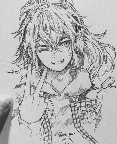 手绘 人物 男头 漫画黑白 素描 手绘 插画 男生头像 线稿人物 素描