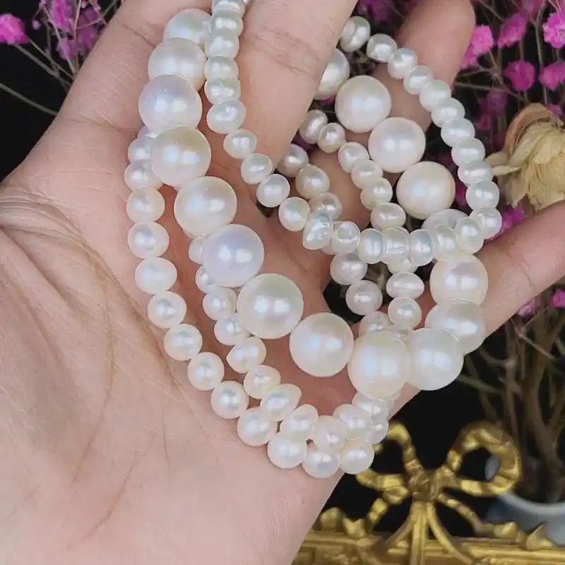 珍珠手工手链没想到我串的手链这么多人喜欢开心珍珠手链