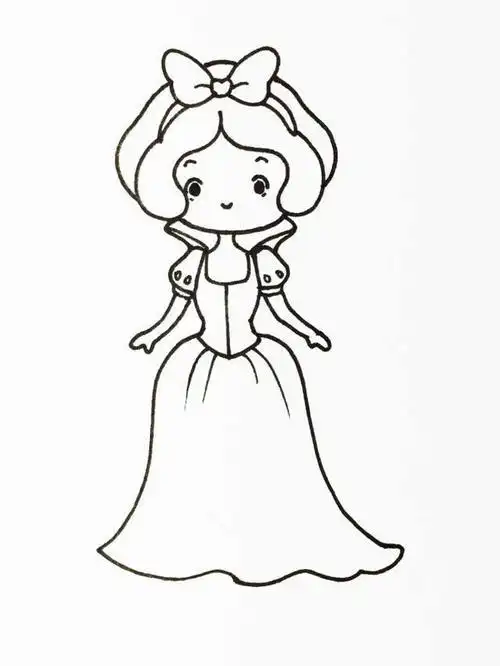 卡通公主可爱简笔画 简笔画图片大全-蒲城教育文学网