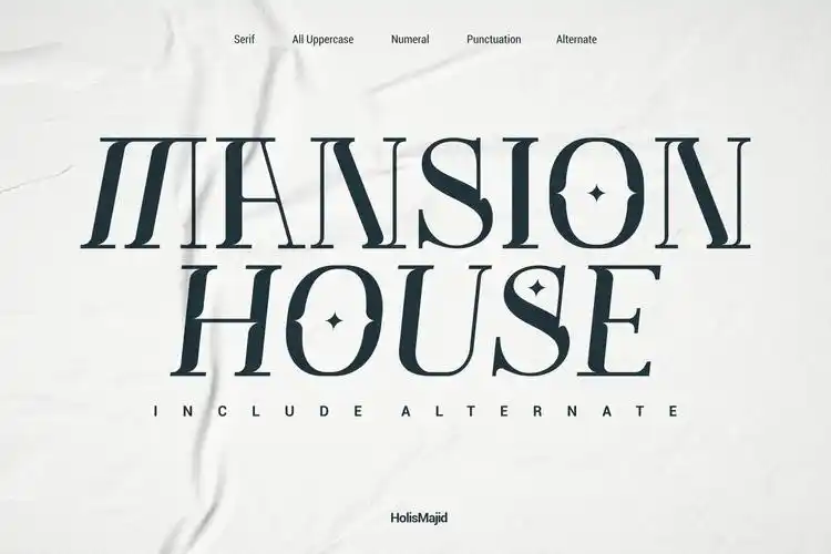 优雅轻奢现代时尚logo杂志海报标题衬线英文字体素材 muve serif font