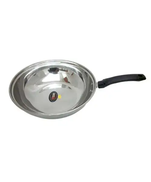 34cm不锈钢平底电炒锅迷你 无涂层锅具复底煎炒锅专用 电磁炉通用
