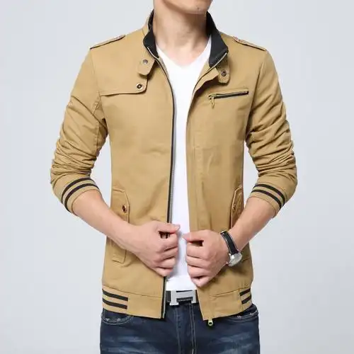 春秋季薄款风衣外套工装中青年男士休闲男上