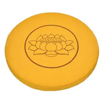 佛教用品佛堂礼佛拜垫圆形绣花蒲团麻布棕丝打坐垫 367 50*50*5