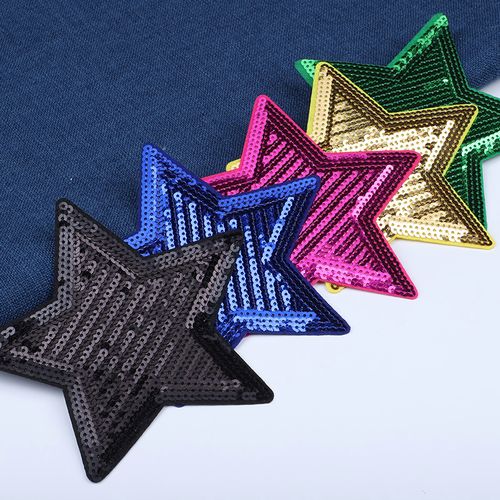 服贴衣服时尚亮片布贴补丁羽绒羽绒服布卫衣恤珠片布贴