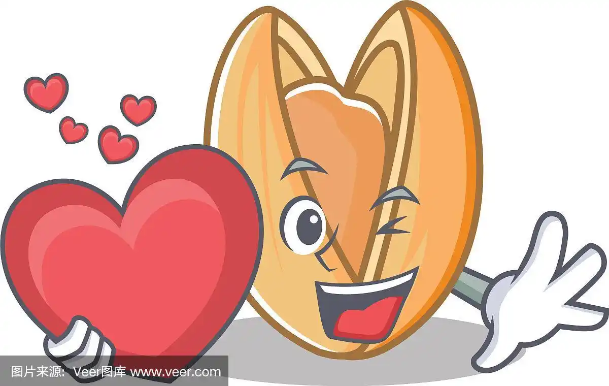 用心形开心果做成卡通吉祥物