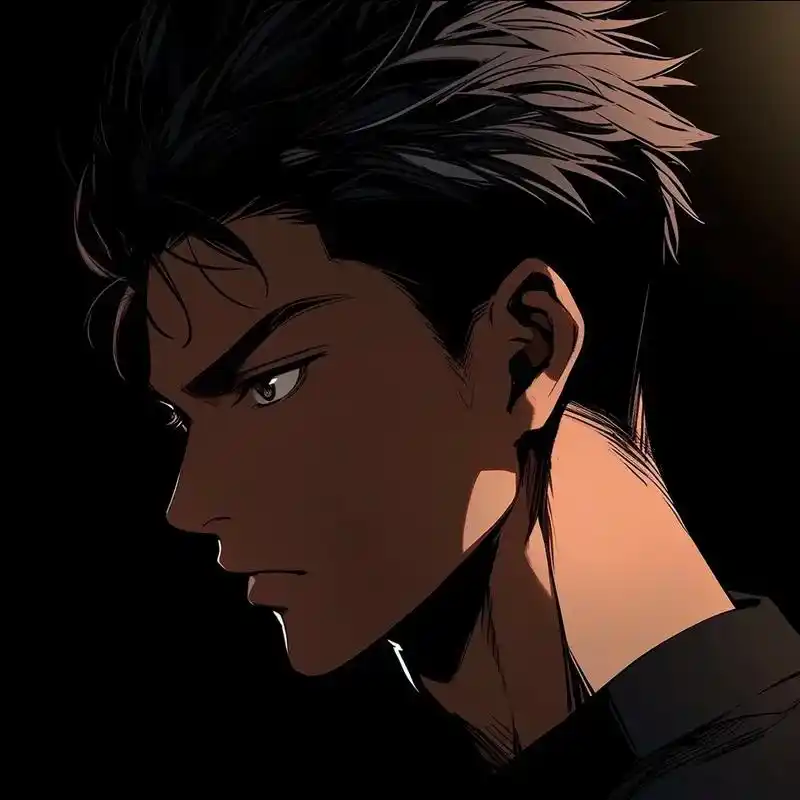 新风格旧漫系列男头——简约黑底#优质头像 #男生头像 #氛 - 抖音