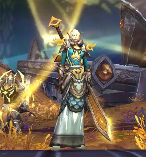 魔兽锁甲幻化:手持圣光大剑的血精灵猎人