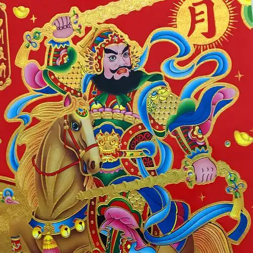 门神2022烫金炫彩骑马特大植绒秦琼敬德日月门幅