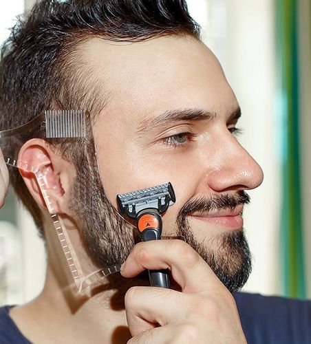 胡须胡子造型模具模板造型器欧美修剪器个人工具黑色成型男士板框