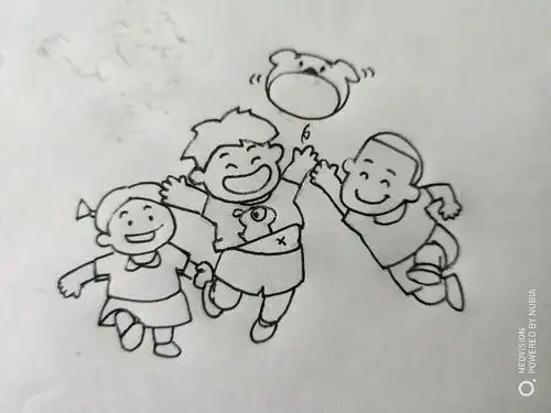 成长中的孩子的简笔画