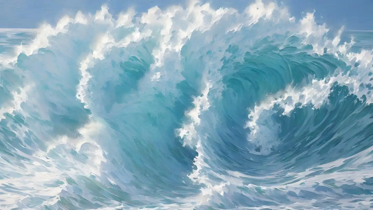 这些海浪背景图片,让你仿佛置身于海浪的怀抱之中,感受那汹涌澎湃的