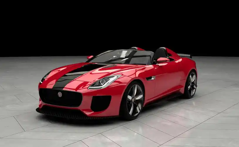 汽车渲染 跑车3d渲染 捷豹f-type红色渲染