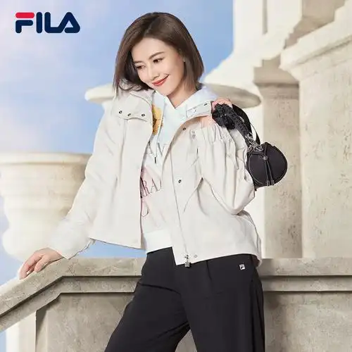 高圆圆同款fila斐乐女士针织外套正品冬季新款时尚短款外套