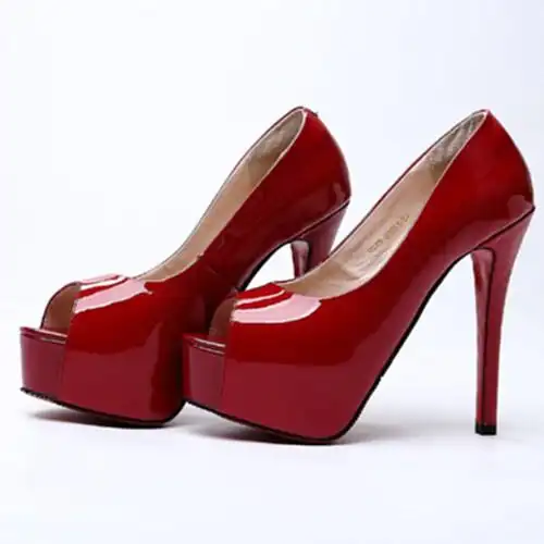 超高跟防水台细跟女凉鞋性感鱼嘴红色婚鞋小码凉鞋恨天高凉鞋女