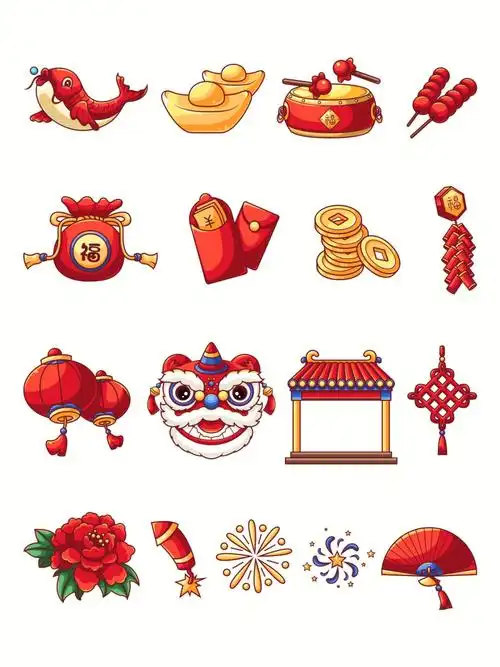 新年小元素上色