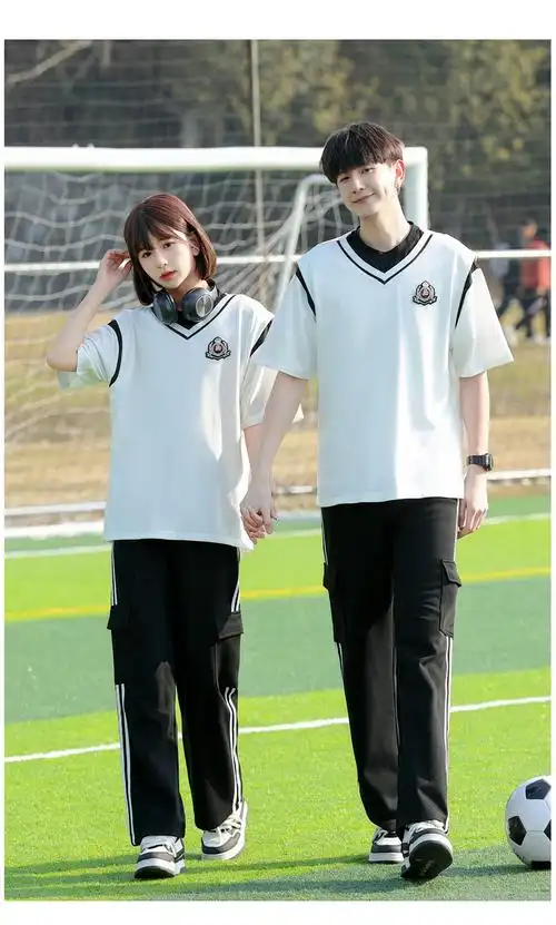 实拍 情侣装夏装短袖t恤初高中生运动会学生班服定制套装 - 17网