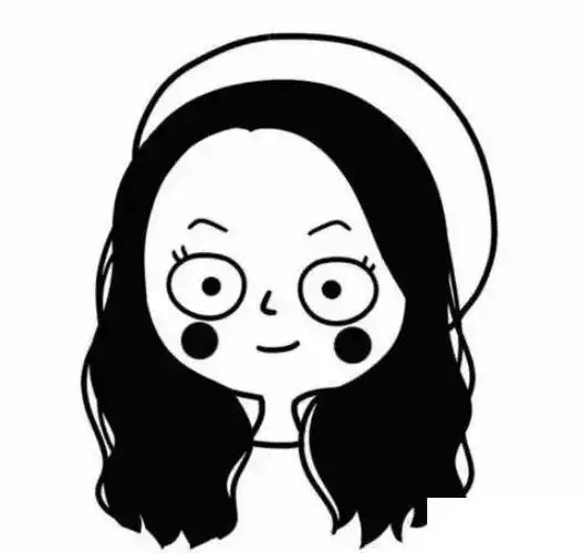 卡通可爱萌萌黑白头像简笔画