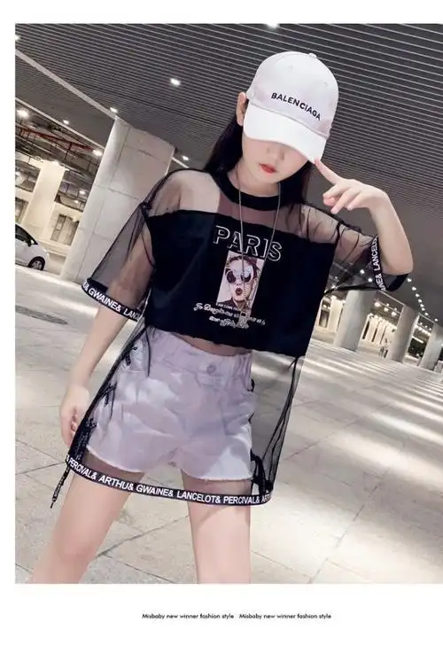 童装女套装9-12岁甜酷风11岁女孩夏装酷酷的休闲霸气衣服女童两件套