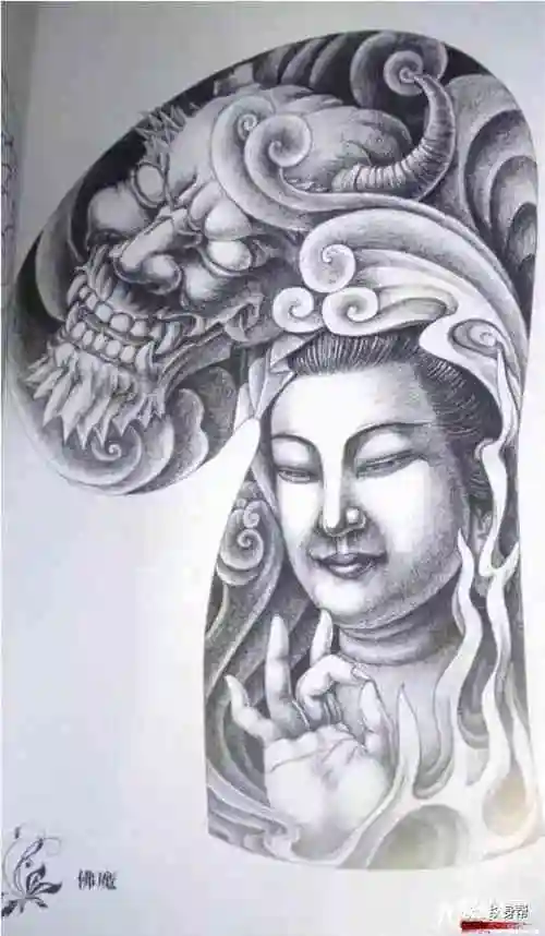 九素刺青纹身手稿第19期半甲手稿素材