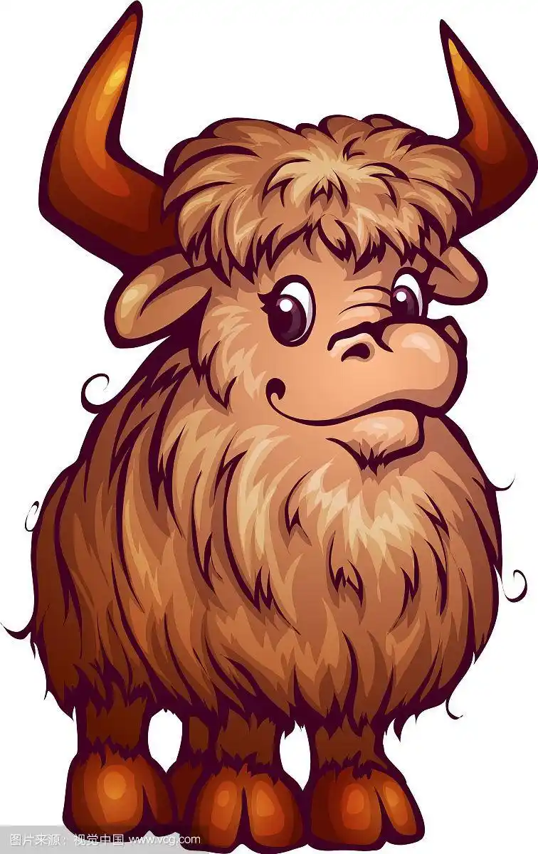 卡通风格的牦牛