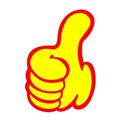 金色卡通棒大拇指手势png素材元素