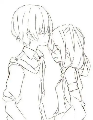 情侣动漫简笔画图