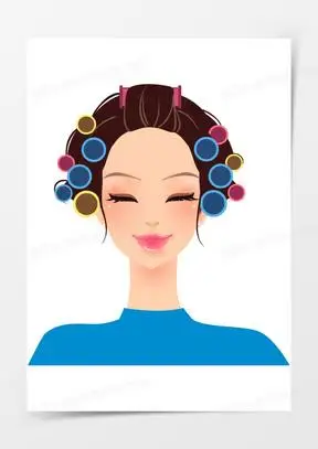 烫头发的时尚女生