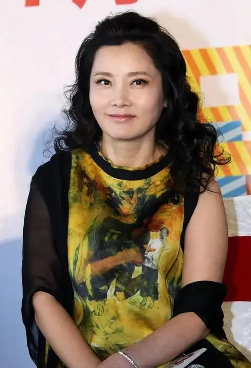 何赛飞罕见烫了羊毛卷发型,穿印花裙 丝巾亮相,60岁美出新高度|何赛飞