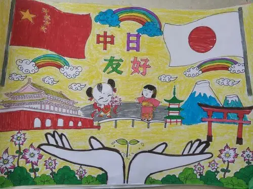 洒金桥小学美术社团学生参加中日青少年绘画大赛