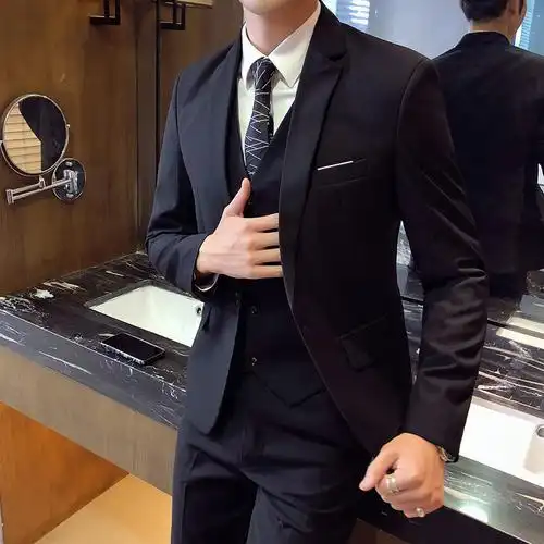 男士西服套装三件套中青年韩版新郎结婚正装单西外套修身小西装男