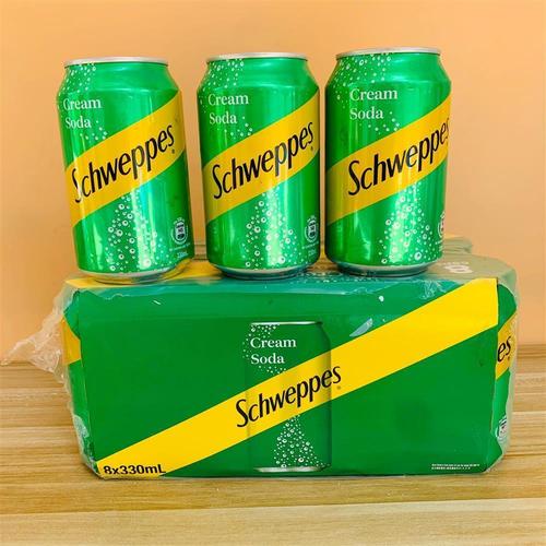 香港进口玉泉忌廉汽水 奶油味苏打水饮料 330mlx6罐