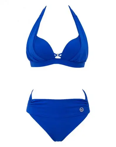 内衣专场长三角无钢圈舒适聚拢比基尼舒适高腰收腹时尚简约游泳衣蓝色