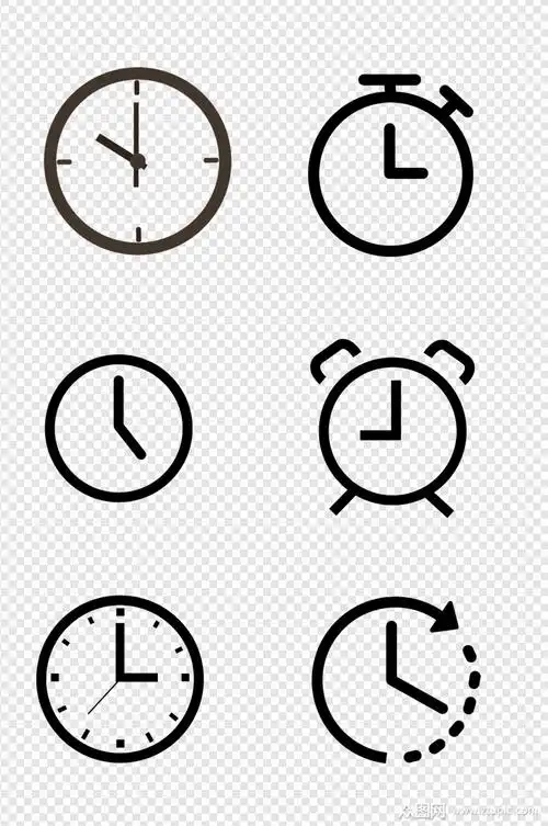 时钟图标平面插画免扣元素