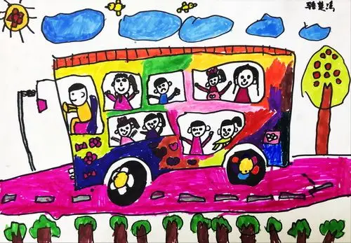 少儿书画作品-公交车/儿童书画作品公交车欣赏_中国少儿美术网