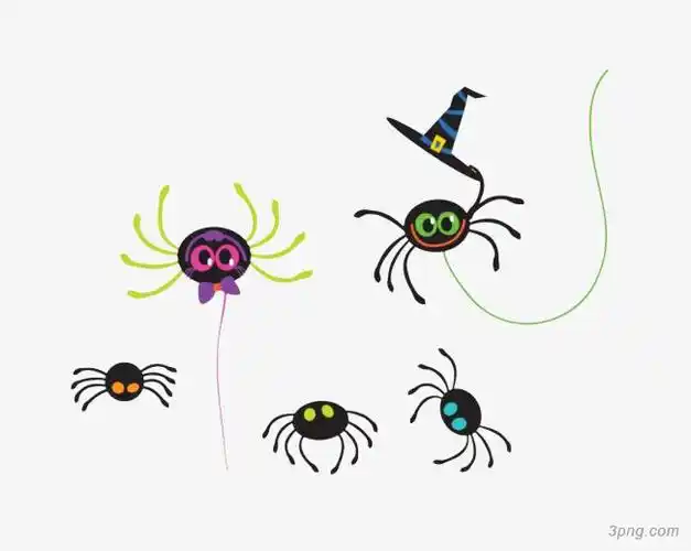 卡通蜘蛛png素材透明免抠图片-其他元素