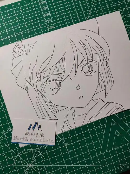 名侦探柯南灰原哀马克笔手绘