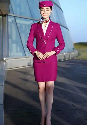 南航空姐制服职业装套装女裙裤高铁乘务员空乘面试正装工装工作服玫