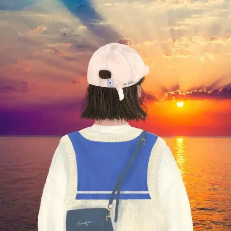 女生背影头像|面对天空和大海与自己和解 "一本书重新读一遍会有新的