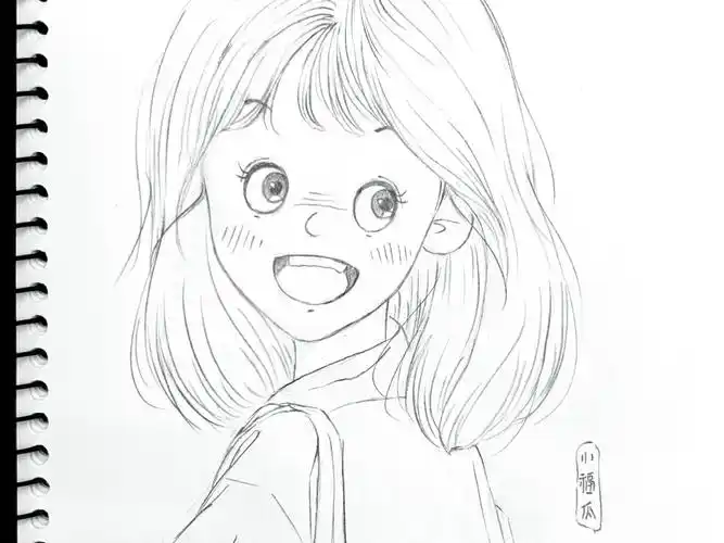 q版头像铅笔画过程