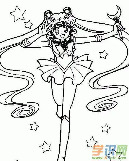 美少女战士简笔画一笔画