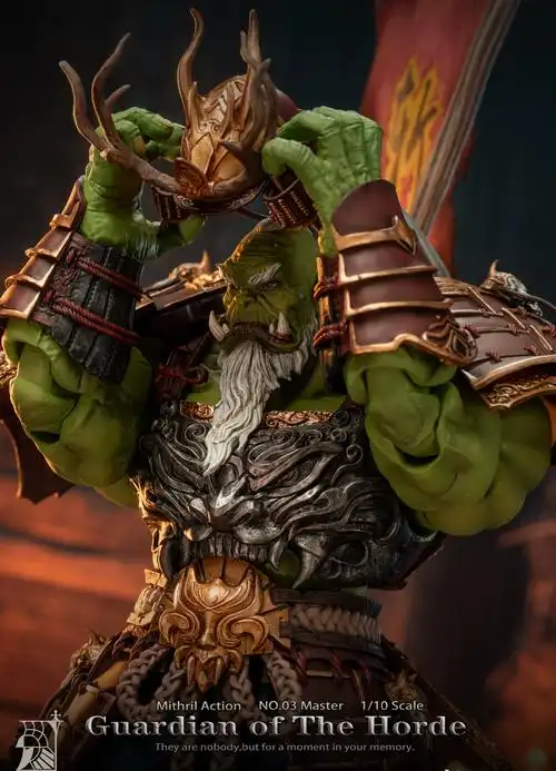 现货秘银工作室蛮骨兽人03武士剑圣可动人偶2309268魔兽