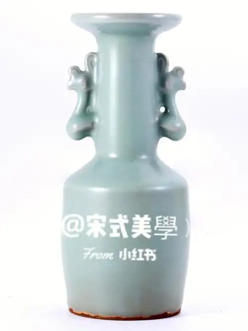 宋瓷之美龙泉青釉凤耳瓶