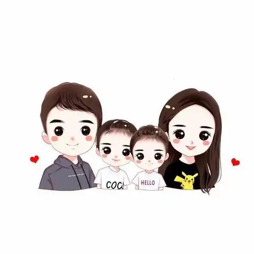 两个女儿的四口之家,好有爱呀