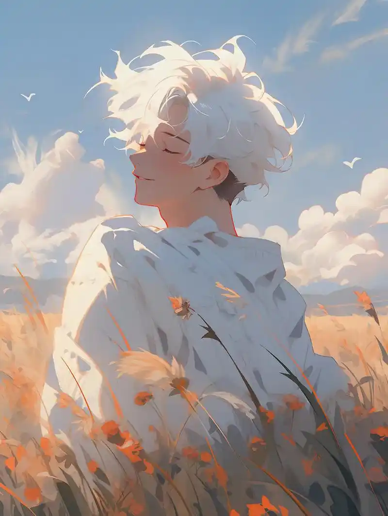 男生头像丨田野微风.#优质头像 #治愈系 #漫画 #绘画 # - 抖音