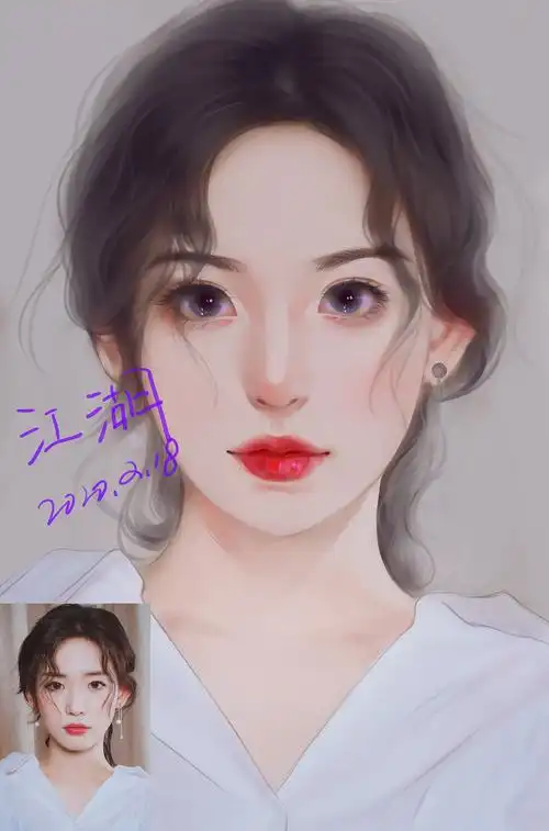 真人照片转手绘效果 图|插画|艺术插画|画画的江湖 - 原创作品 - 站酷